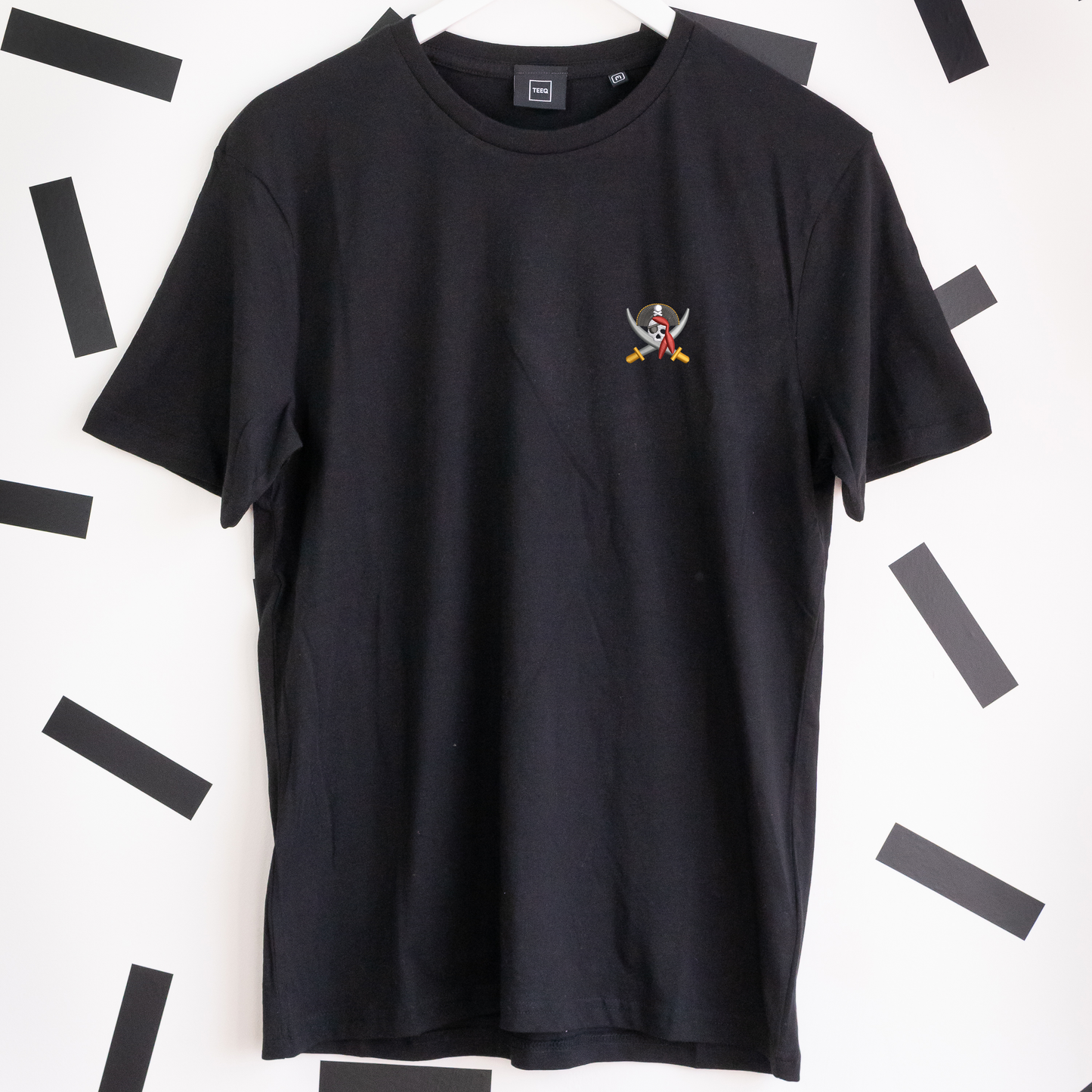 Pirates Embroidered Black T-Shirt