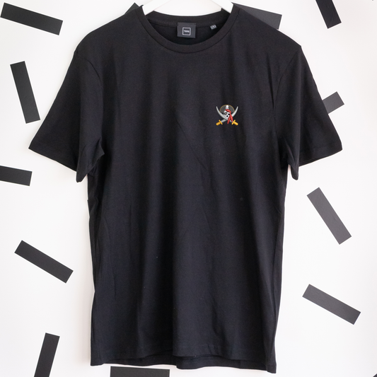 Pirates Embroidered Black T-Shirt