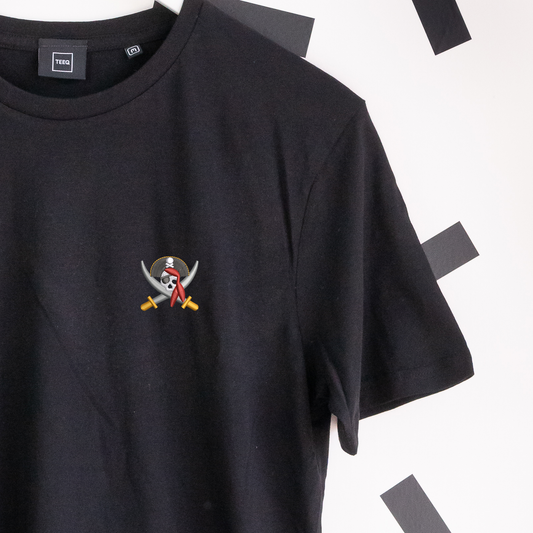 Pirates Embroidered Black T-Shirt