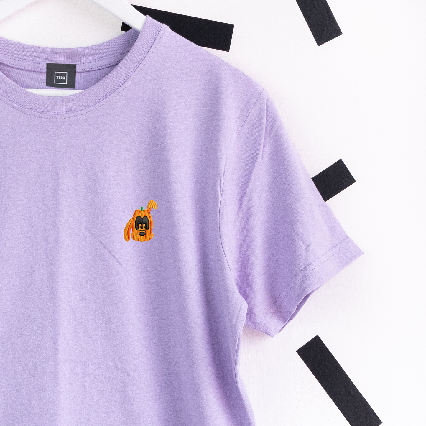Pluto Pumpkin Embroidered T-Shirt - Purple