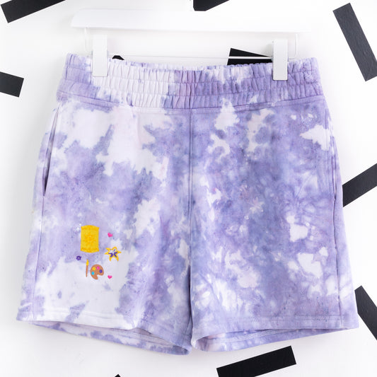 Rapunzel Embroidered Tie Dye Shorts
