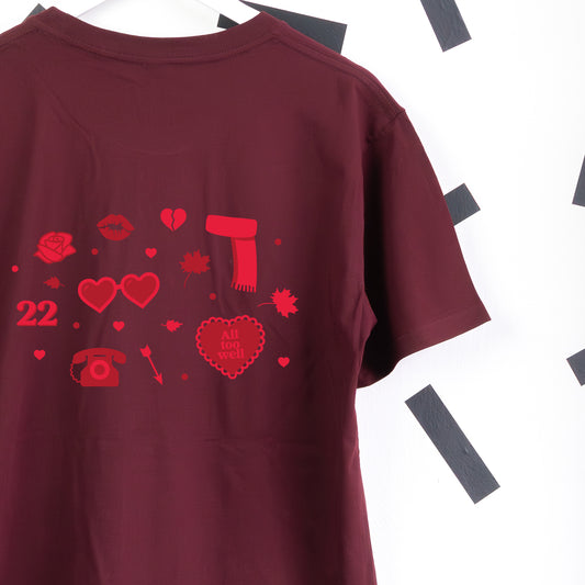 Red Taylor Swift Embroidered Burgundy T-Shirt