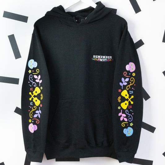 Remember Me Embroidered Black Hoodie