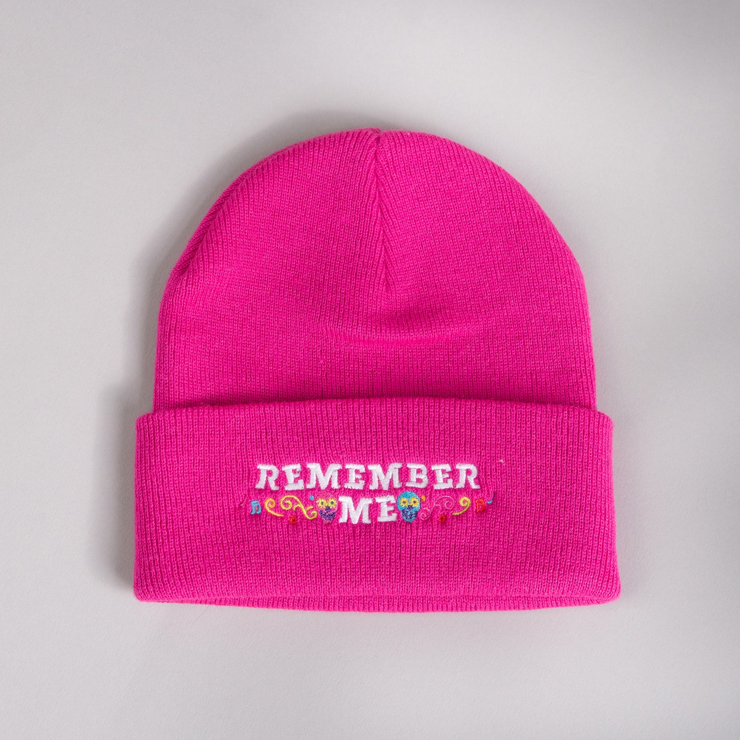 Remember Me Embroidered Fuchsia Beanie
