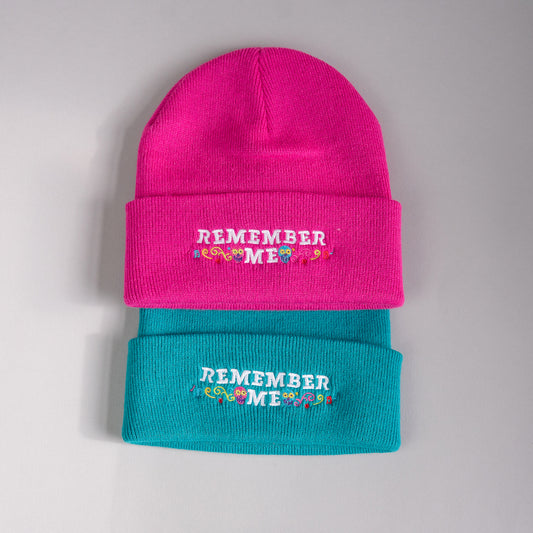 Remember Me Embroidered Teal Beanie