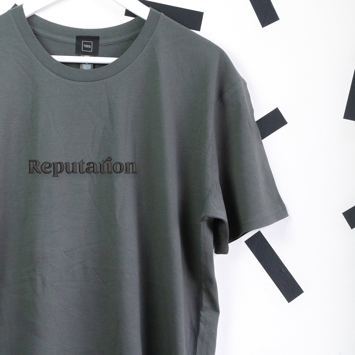 Reputation Taylor Swift Embroidered Charcoal T-Shirt