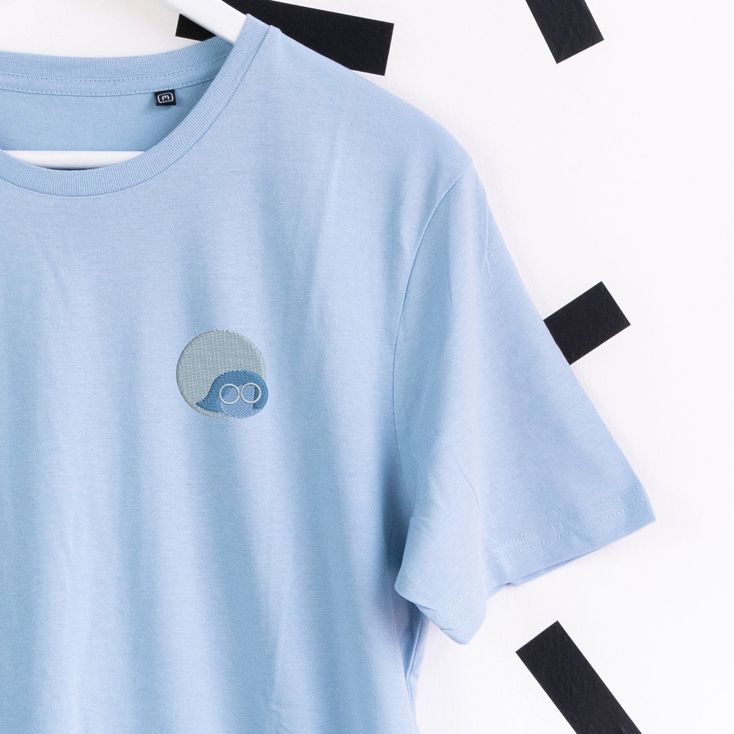 Sadness Embroidered T-Shirt - Blue