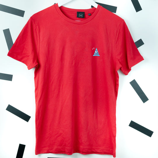 Sorcerer Mickey Embroidered T-Shirt - Red