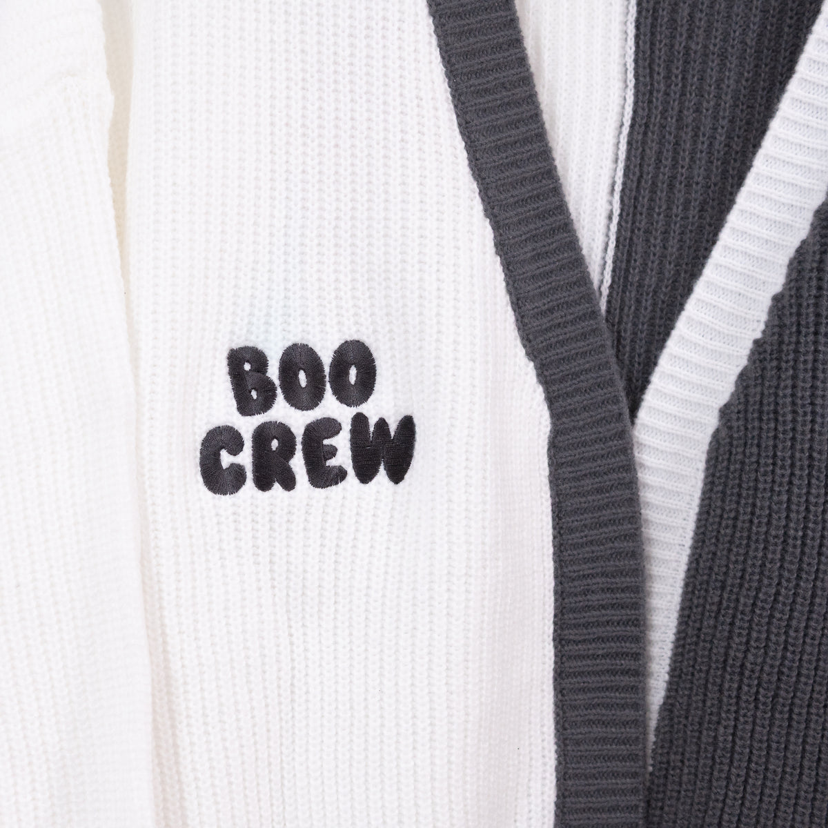 Chip & Dale Halloween Embroidered Grey & White Cardigan
