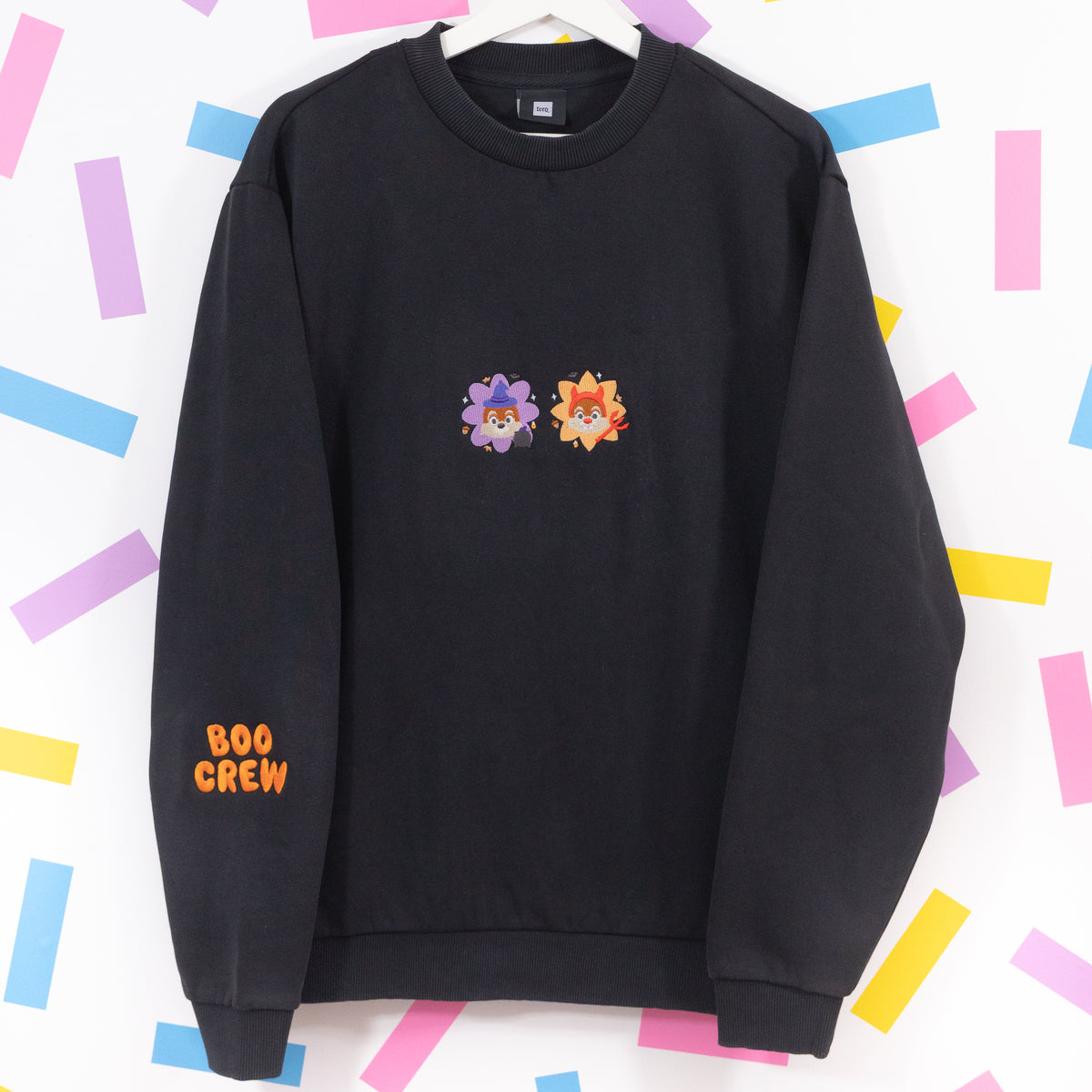 Chip & Dale Halloween Embroidered Washed Jumper