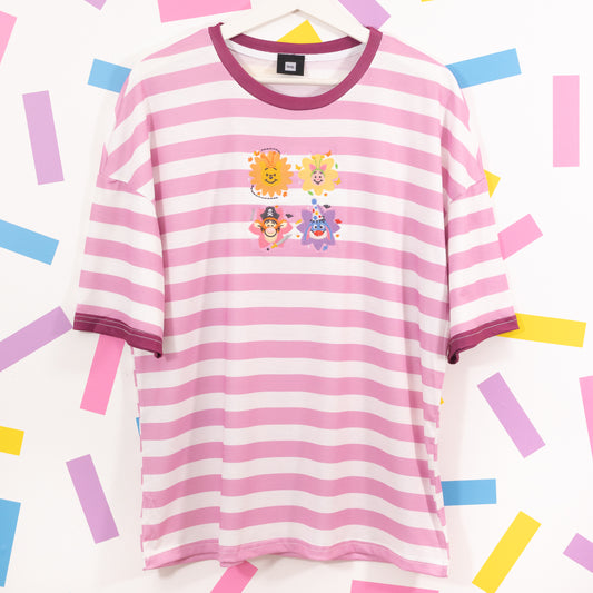 Winnie & Pals Halloween Embroidered Pink & Purple Stripe Tee