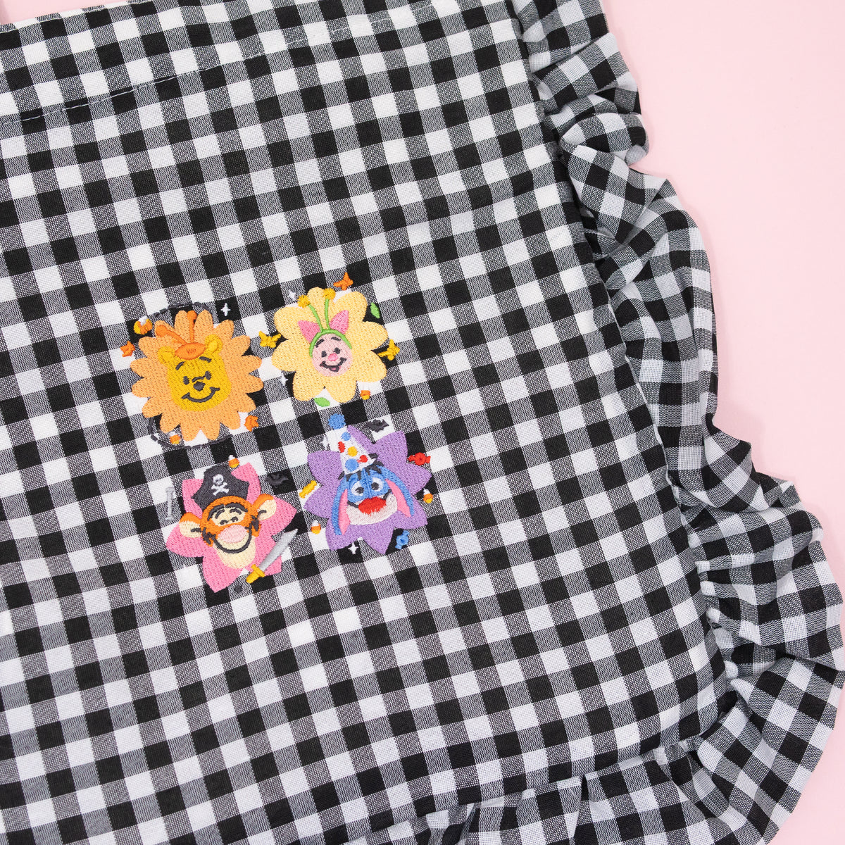 Winnie & Pals Halloween Embroidered Frilly Gingham Tote Bag