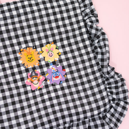 Winnie & Pals Halloween Embroidered Frilly Gingham Tote Bag