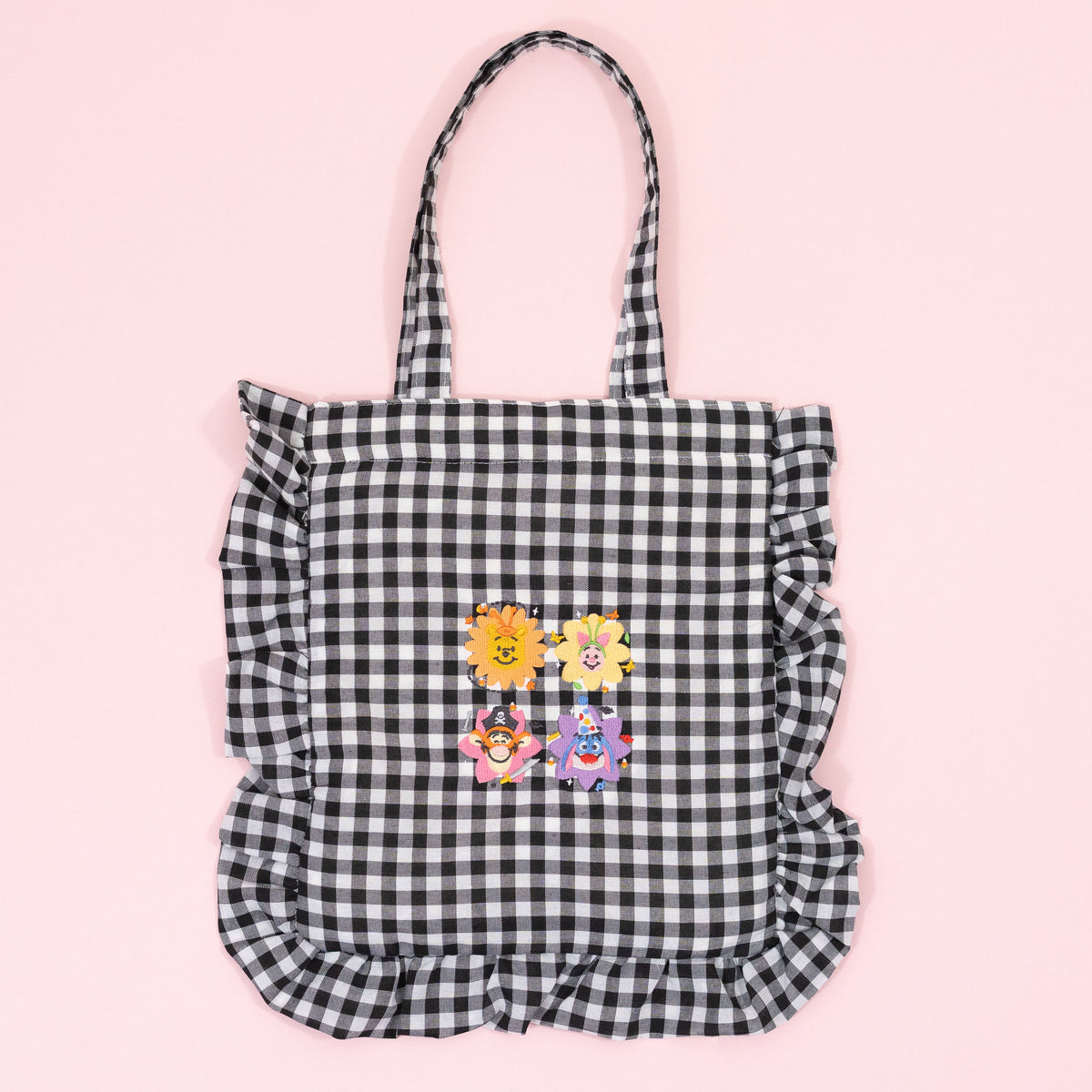 Winnie & Pals Halloween Embroidered Frilly Gingham Tote Bag