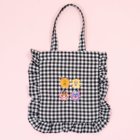 Winnie & Pals Halloween Embroidered Frilly Gingham Tote Bag