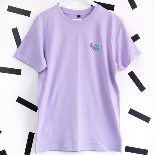 Stitch Embroidered T-Shirt - Lilac
