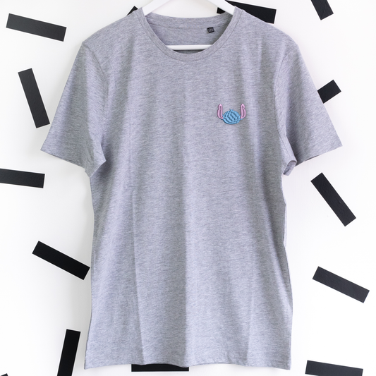 Stitch Embroidered T-Shirt - Grey