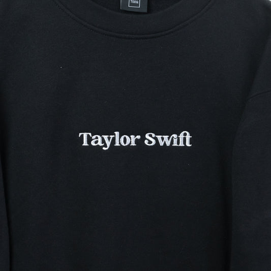 Taylor Swift Era's Embroidered Women's Black Jumper