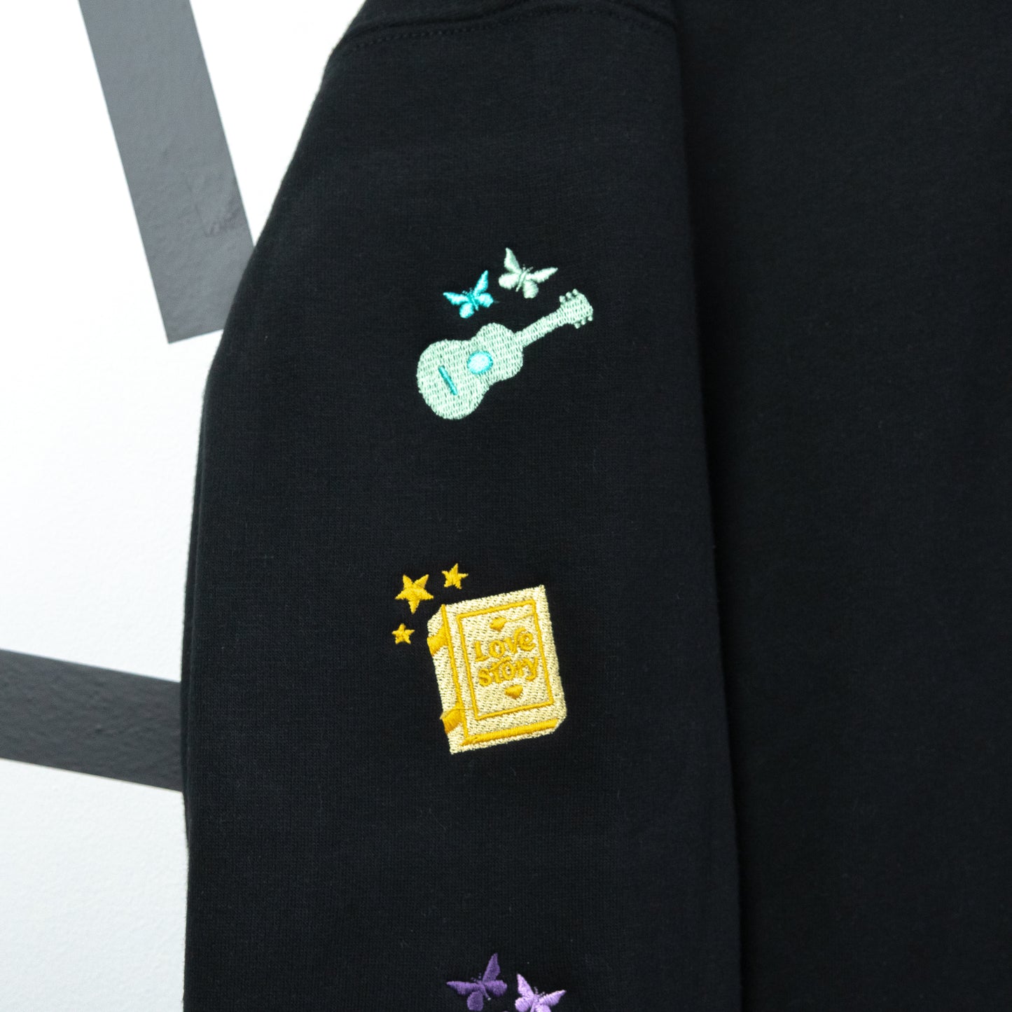 Taylor Swift Era's Embroidered Women's Black Jumper