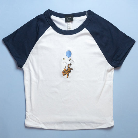 Tigger Balloon Embroidered Women's Ringer T-Shirt