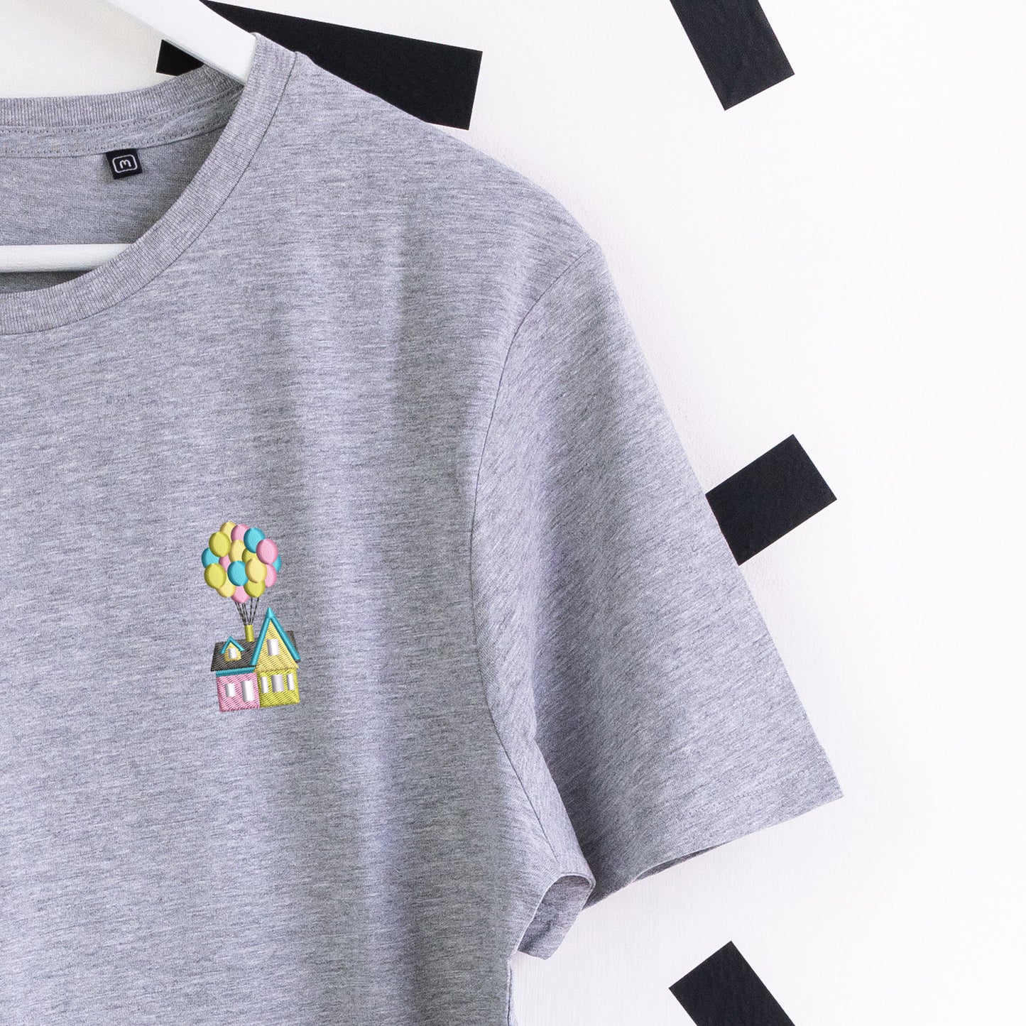 Up House Embroidered T-Shirt - Grey