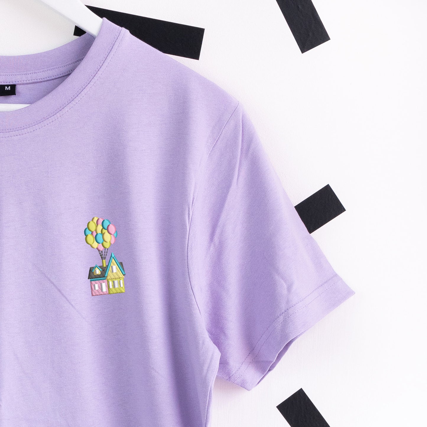 Up House Embroidered T-Shirt - Light Purple