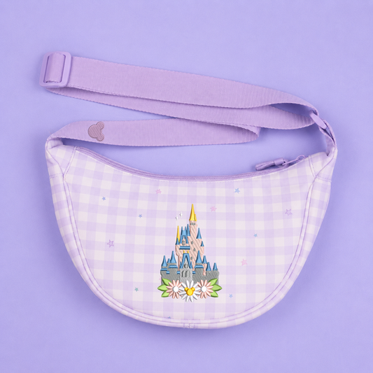 Walt Disney World Floral Gingham Sling Bag - Purple