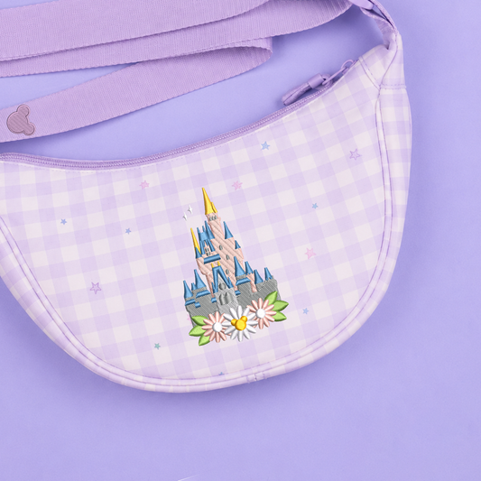 Walt Disney World Floral Gingham Sling Bag - Purple