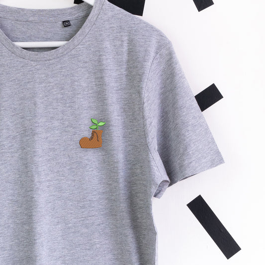 Wall-e Boot Embroidered T-Shirt - Grey