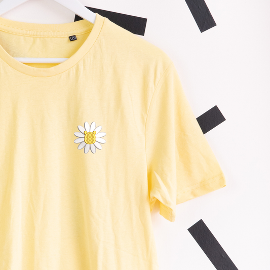 Winnie Flower Embroidered T-Shirt - Yellow