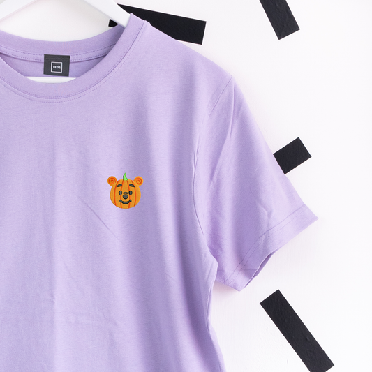 Winnie Pumpkin Embroidered T-Shirt - Purple