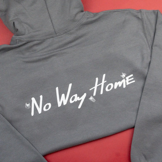 "No Way Home" Spiderman Grey Embroidered Hoodie