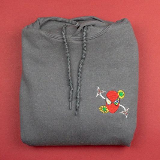 "No Way Home" Spiderman Grey Embroidered Hoodie