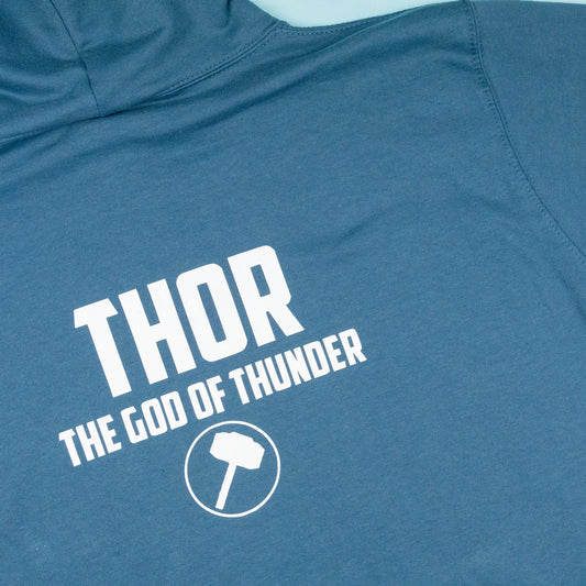 Thor - Mjolnir Embroidered Blue Hoodie