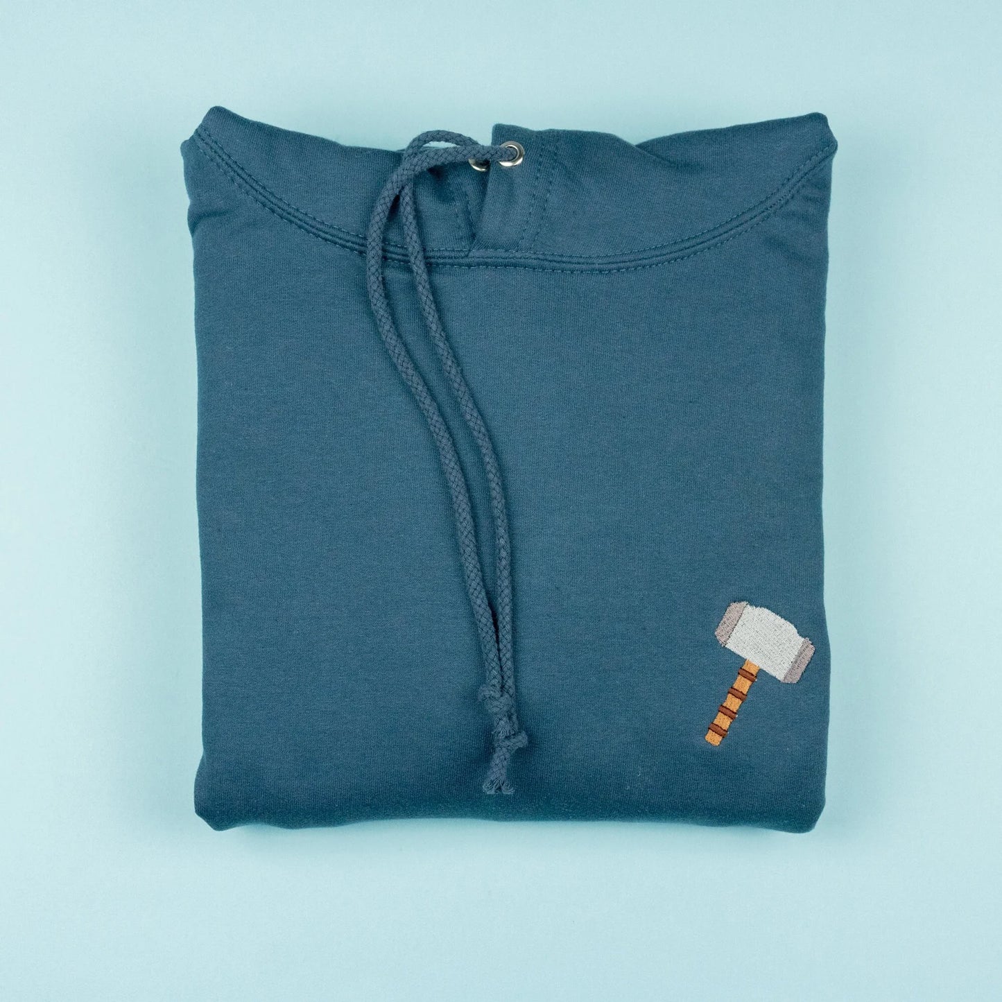 Thor - Mjolnir Embroidered Blue Hoodie
