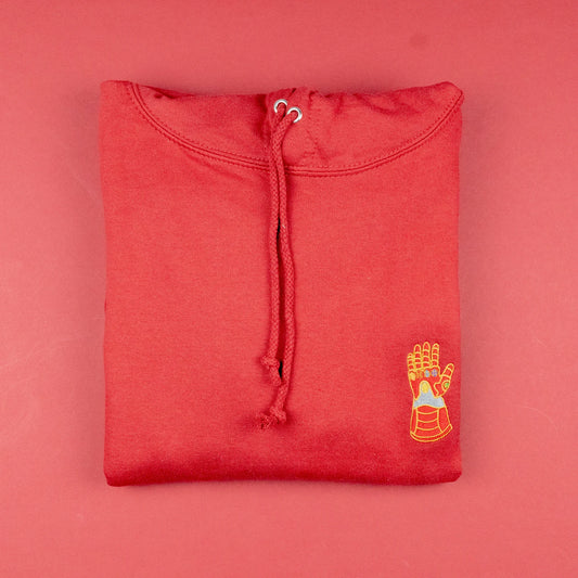 Iron Man Infinity Gauntlet Red Embroidered Hoodie